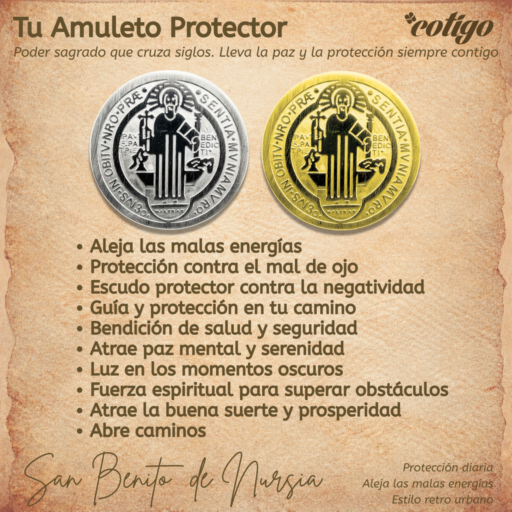 Pulsera 7 nudos con Medalla de San Benito Acero Inoxidable cotigo
