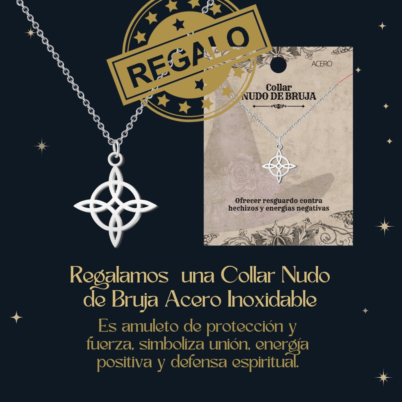 Pulsera Tetragrammaton con Nudo de Bruja y Ágata Negra | Amuleto de Protección y Energía Positiva en Acero Inoxidable - cotigo