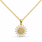 Collar Eguzkilore Dorado con Circonitas