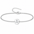 Pulsera Medalla de Letra Inicial con Circonitas