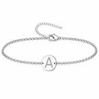Pulsera Medalla de Letra Inicial con Circonitas