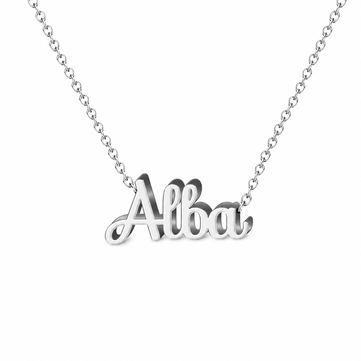 Collar con nombre personalizado Alba - Plateado - IMAGEN2 V3