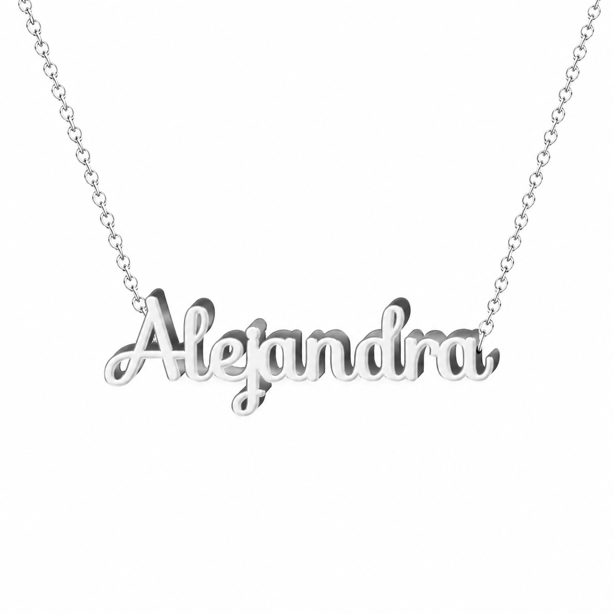Collar con nombre personalizado Alejandra - Plateado - IMAGEN2 V3
