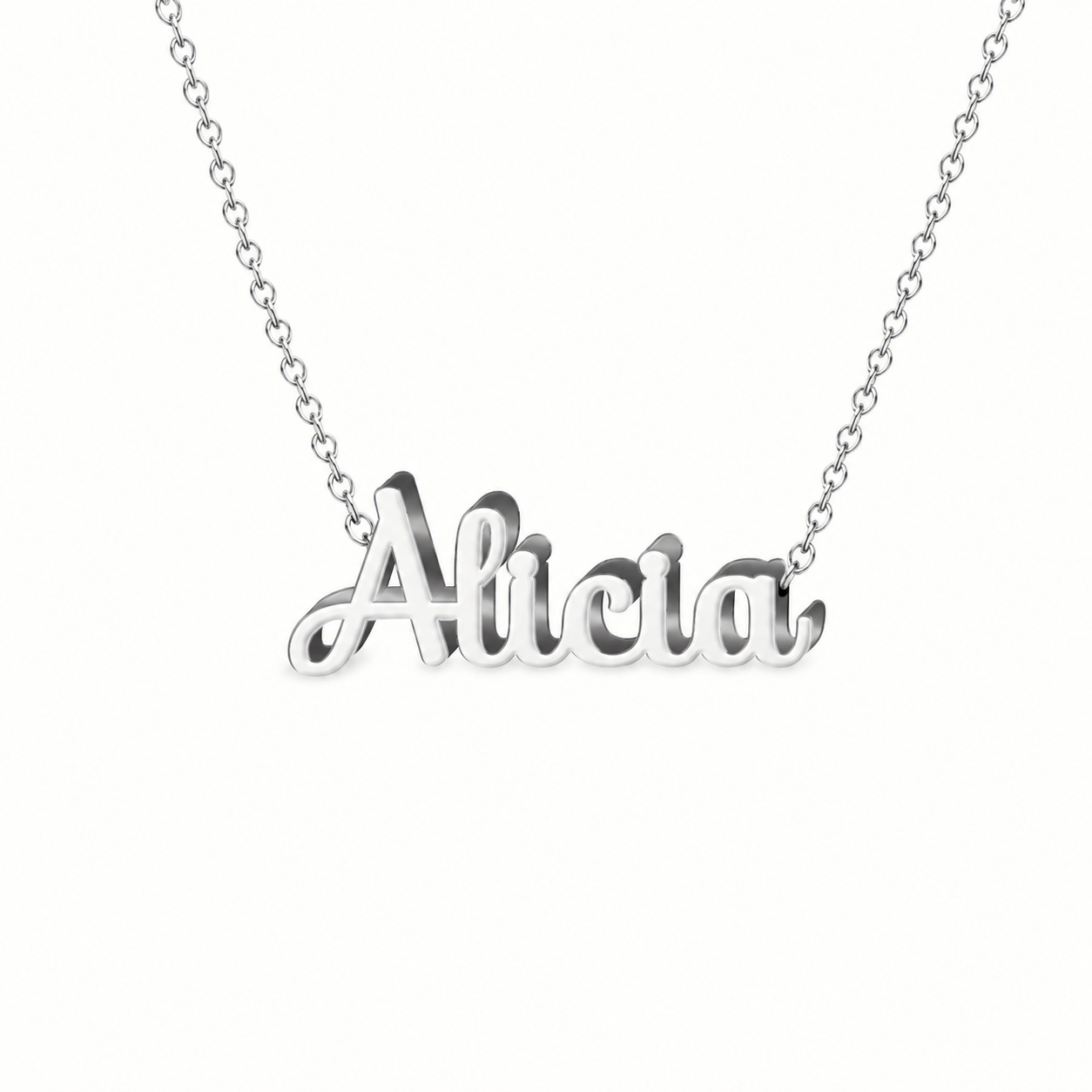 Collar con nombre personalizado Alicia - Plateado - IMAGEN2 V3
