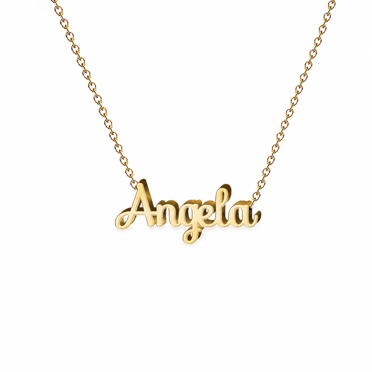 Collar con nombre personalizado Ángela - Bañado en oro de 14k - IMAGEN2 V3