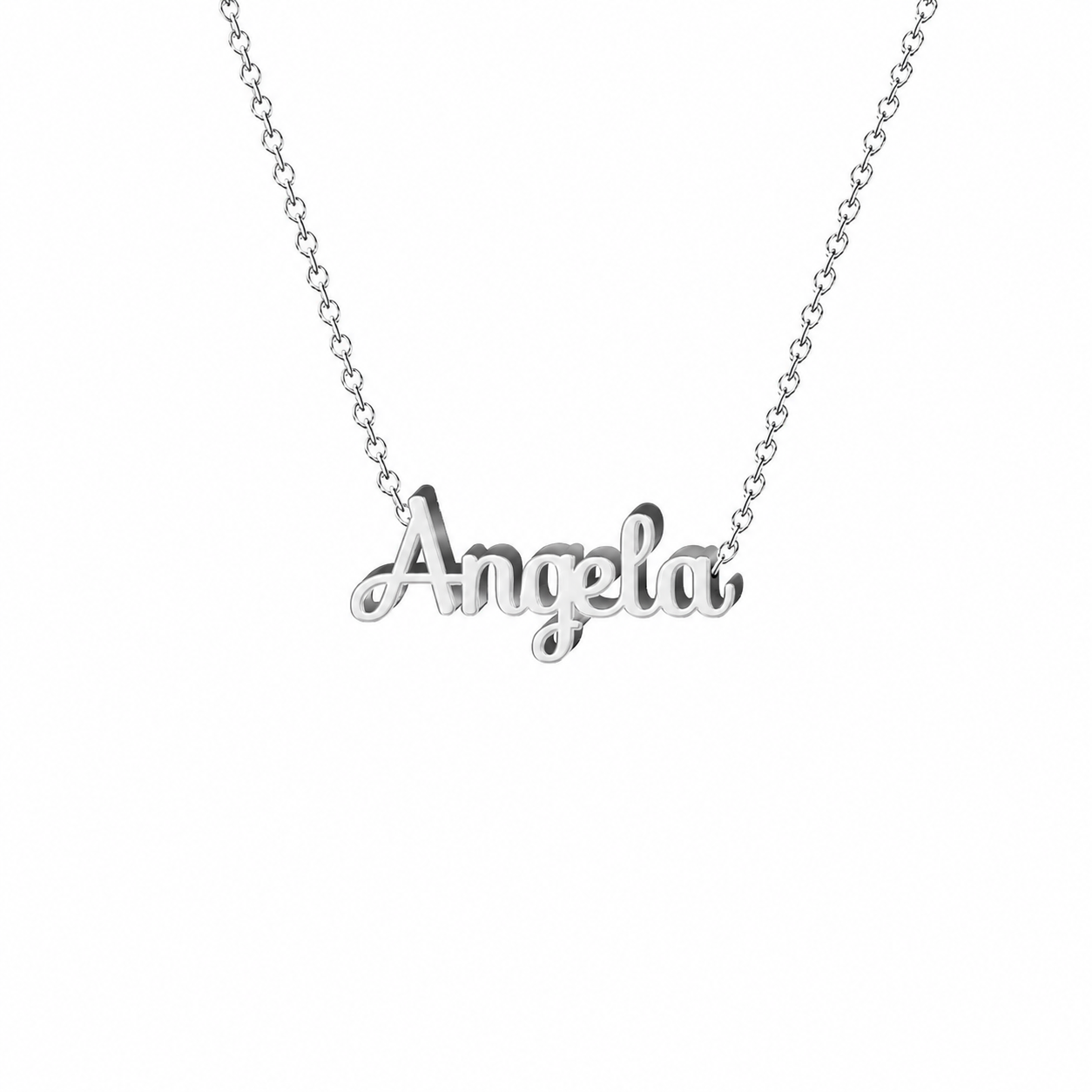 Collar con nombre personalizado Ángela - Plateado - IMAGEN2 V3