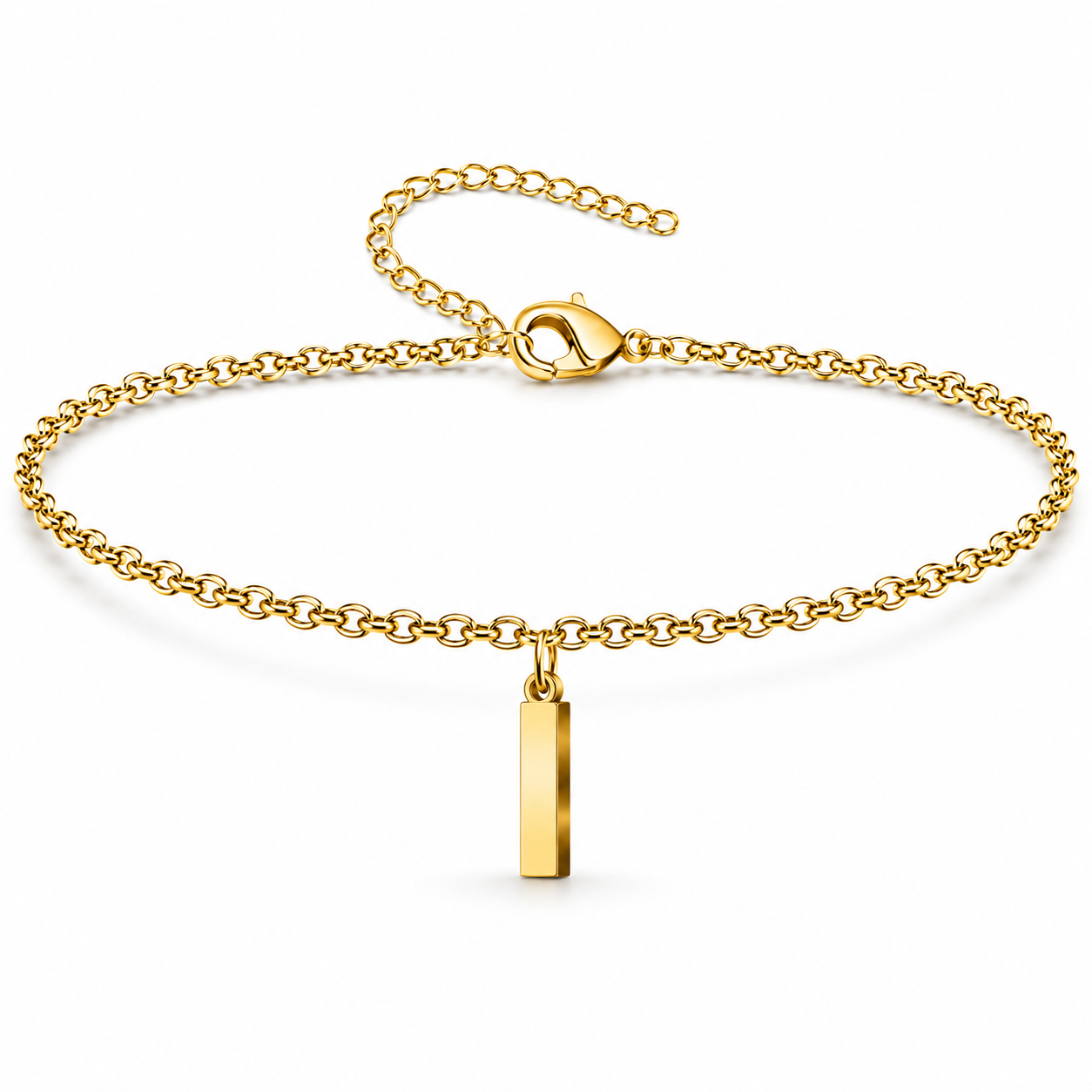 Pulsera con Colgante Letra Inicial en Acero