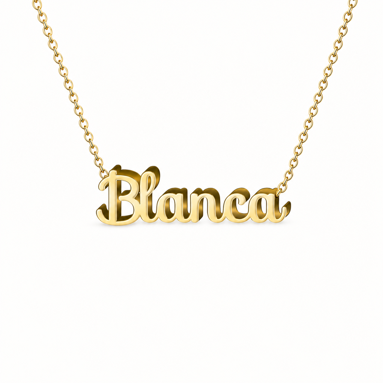 Collar con nombre personalizado Blanca - Bañado en oro de 14k - IMAGEN2 V3