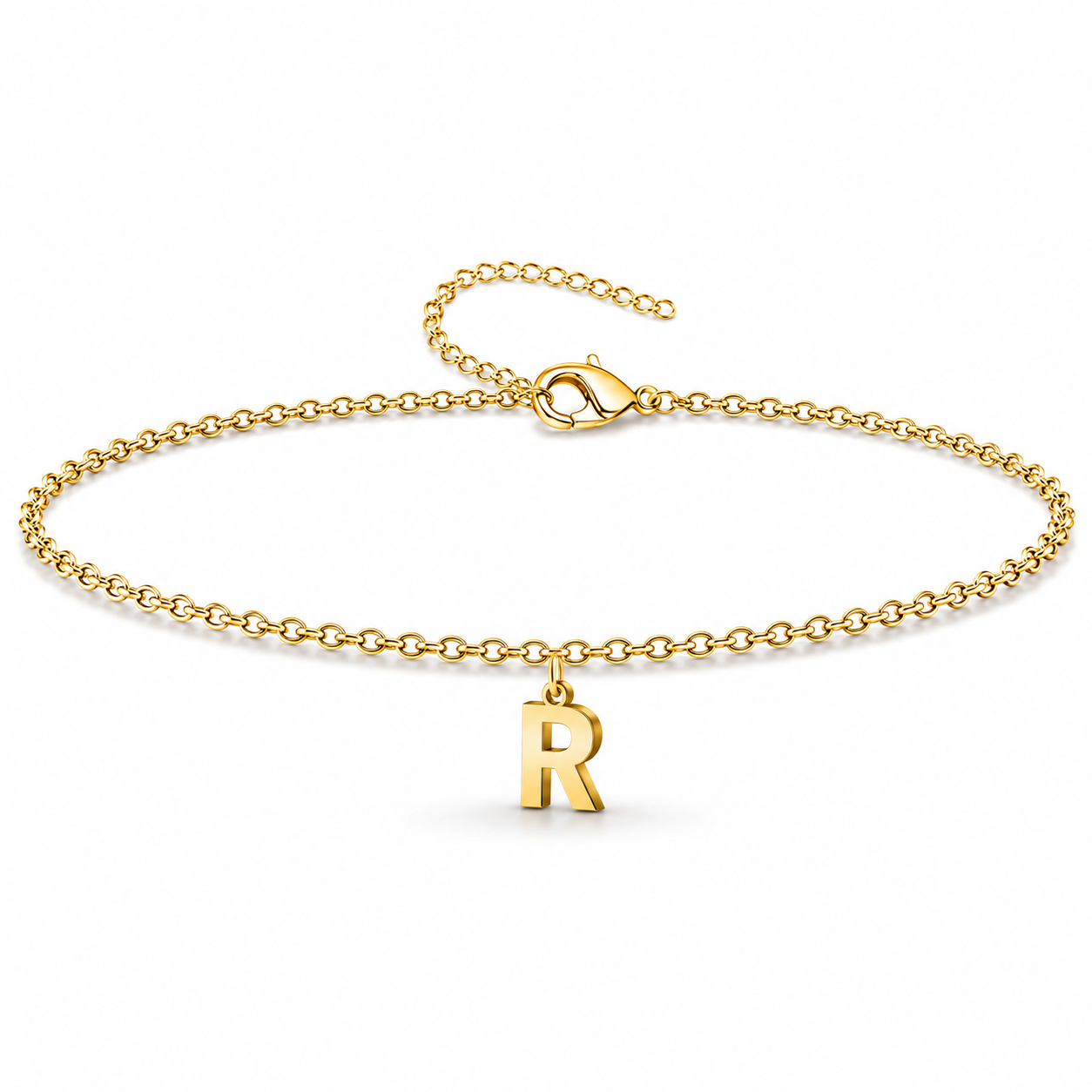 Pulsera con Colgante Letra Inicial en Acero