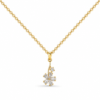 Colgante Flor Brillante Bañado en Oro 14K con Circonitas