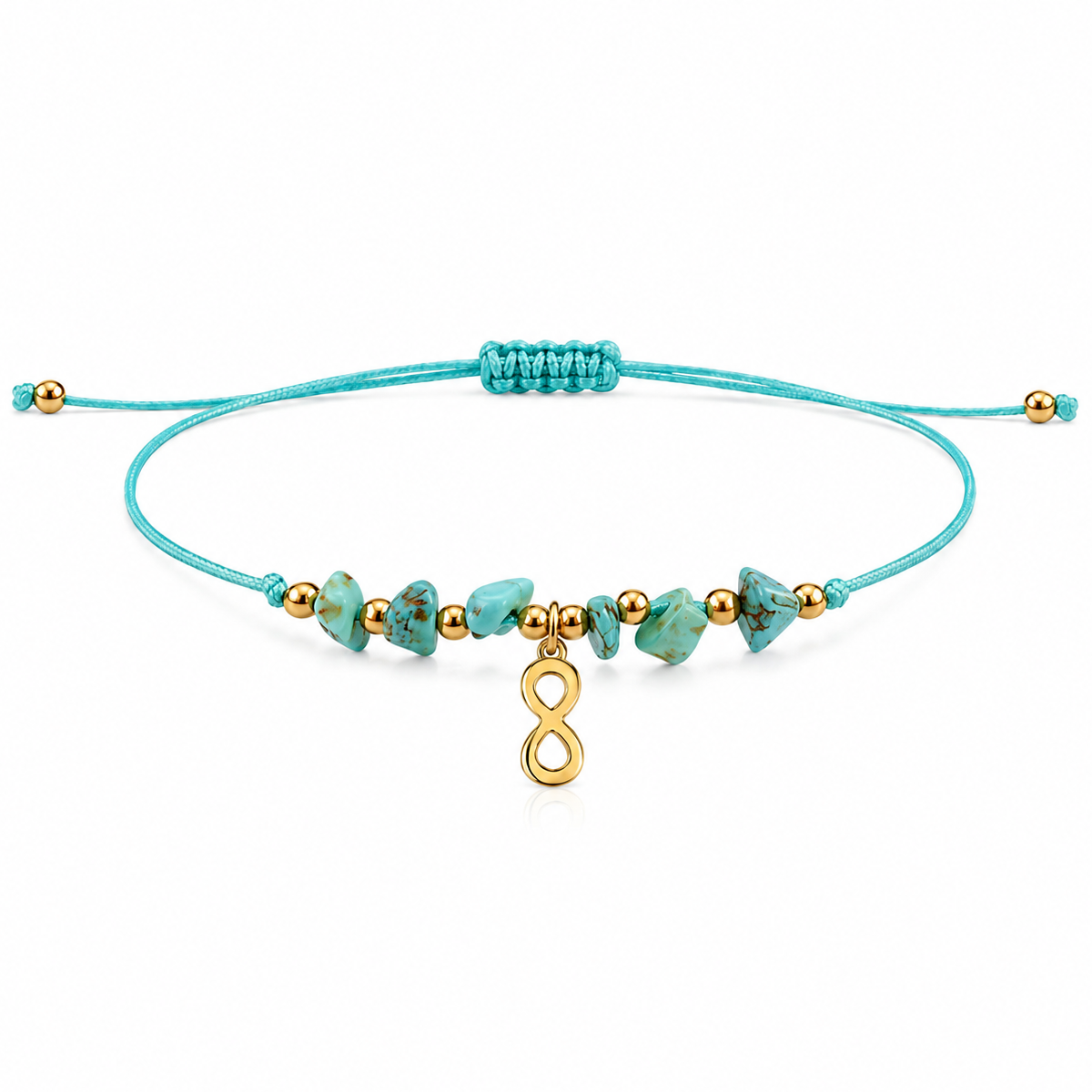 Pulsera de Turquesa Natural con Infinito