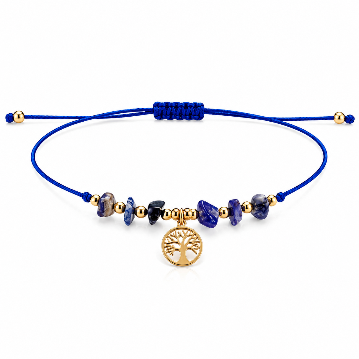 Pulsera de Lapislázuli Natural con Árbol de la Vida