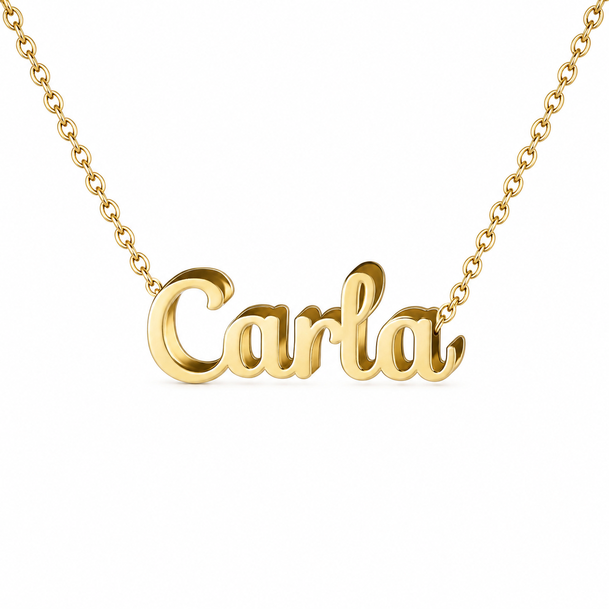 Collar con nombre personalizado Carla - Bañado en oro de 14k - IMAGEN2 V3