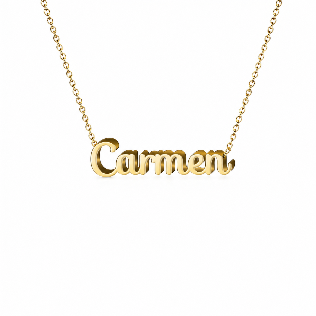 Collar con nombre personalizado Carmen - Bañado en oro de 14k - IMAGEN2 V3