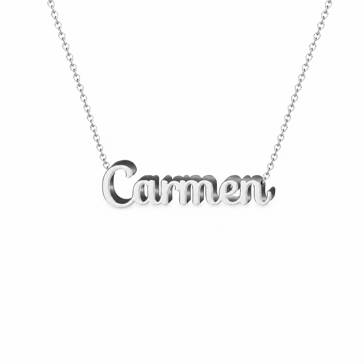 Collar con nombre personalizado Carmen - Plateado - IMAGEN2 V3