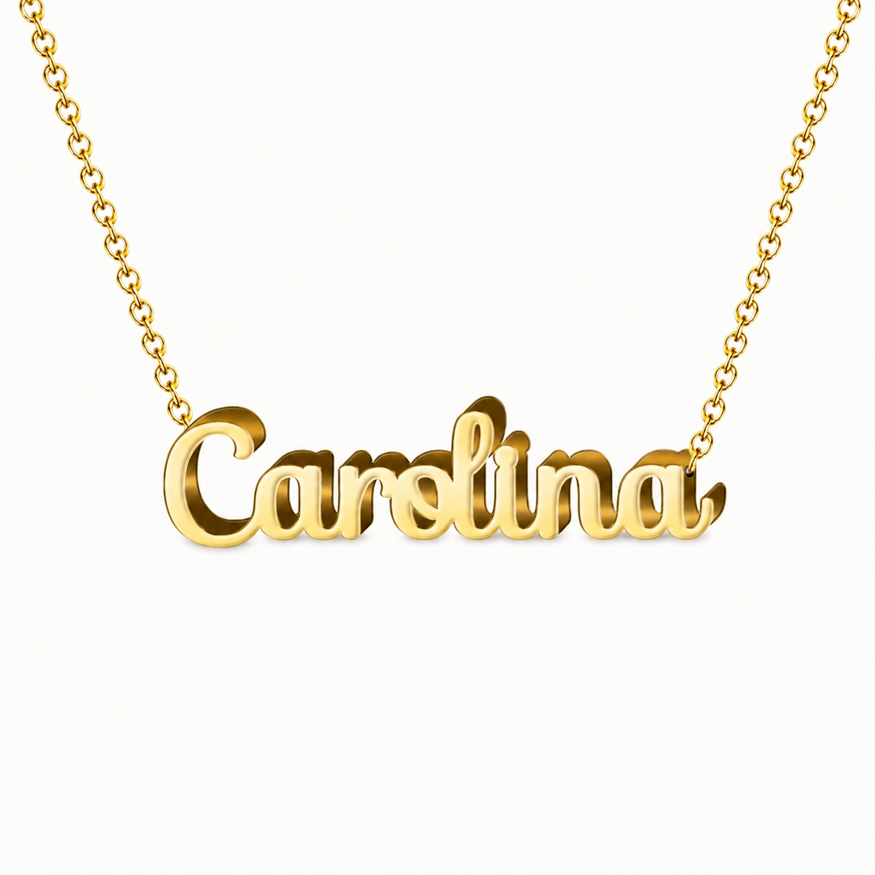 Collar con nombre personalizado Carolina - Bañado en oro de 14k - IMAGEN2 V3