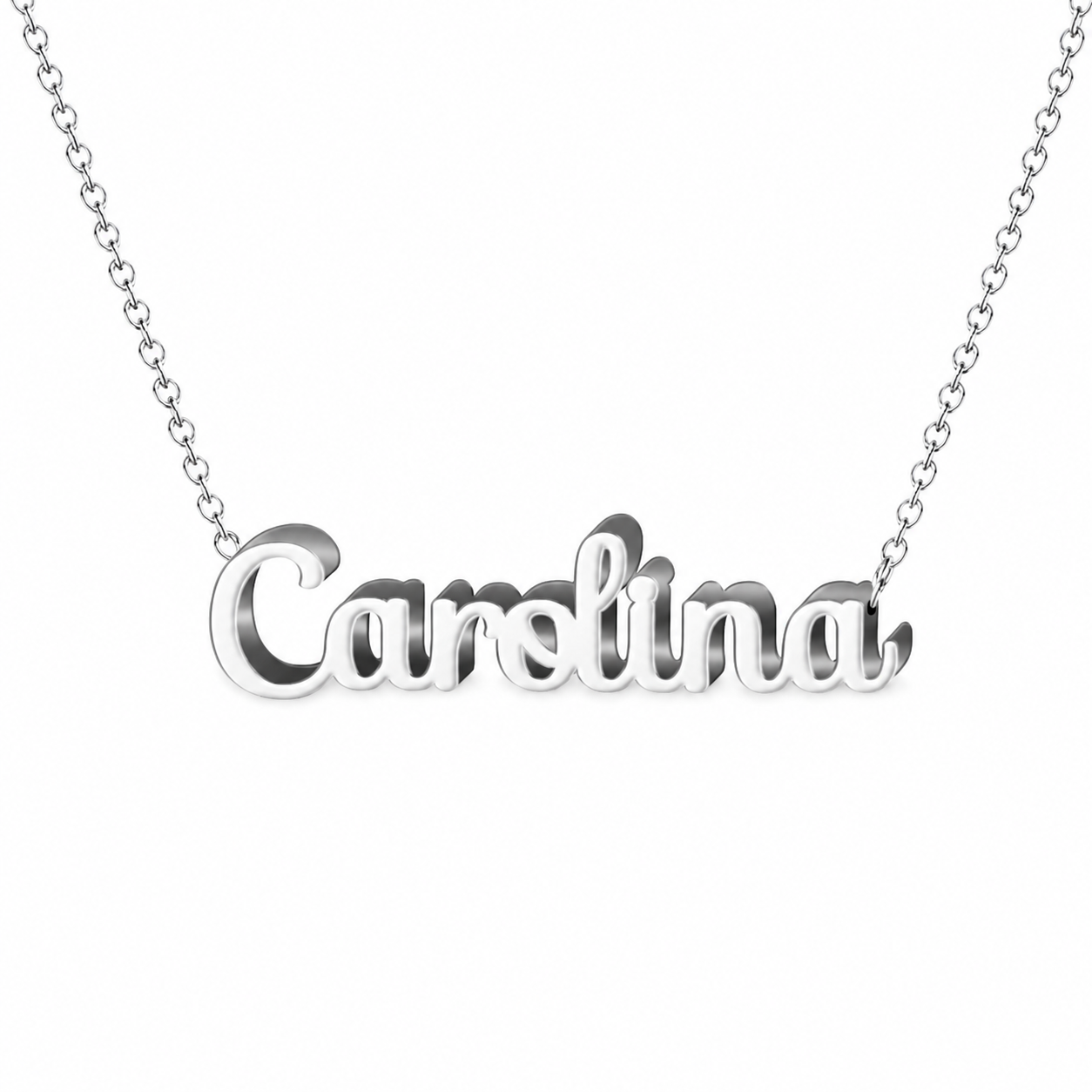 Collar con nombre personalizado Carolina - Plateado - IMAGEN2 V3
