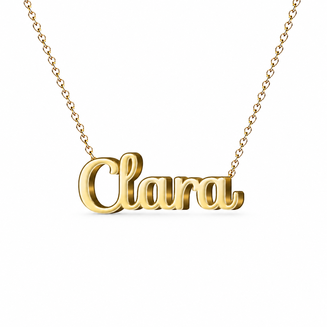Collar con nombre personalizado Clara - Bañado en oro de 14k - IMAGEN2 V3