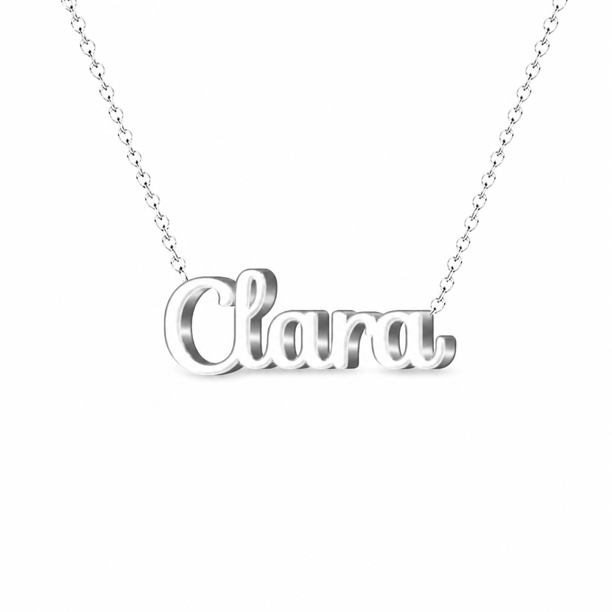 Collar con nombre personalizado Clara - Plateado - IMAGEN2 V3