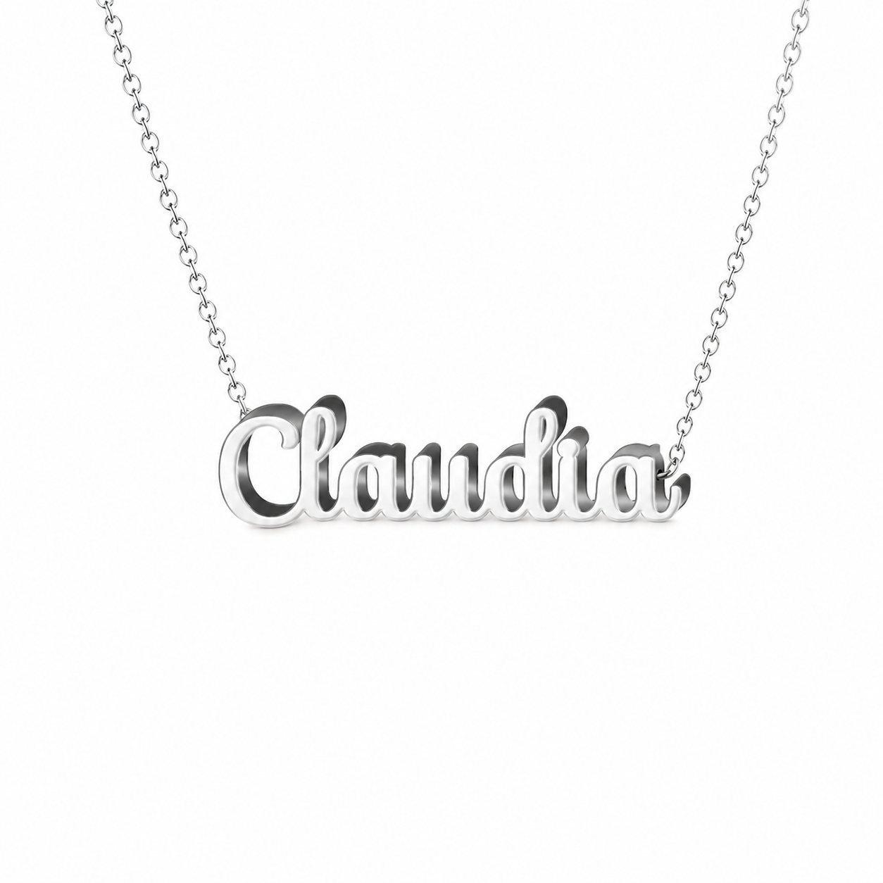 Collar con nombre personalizado Claudia - Plateado - IMAGEN2 V3