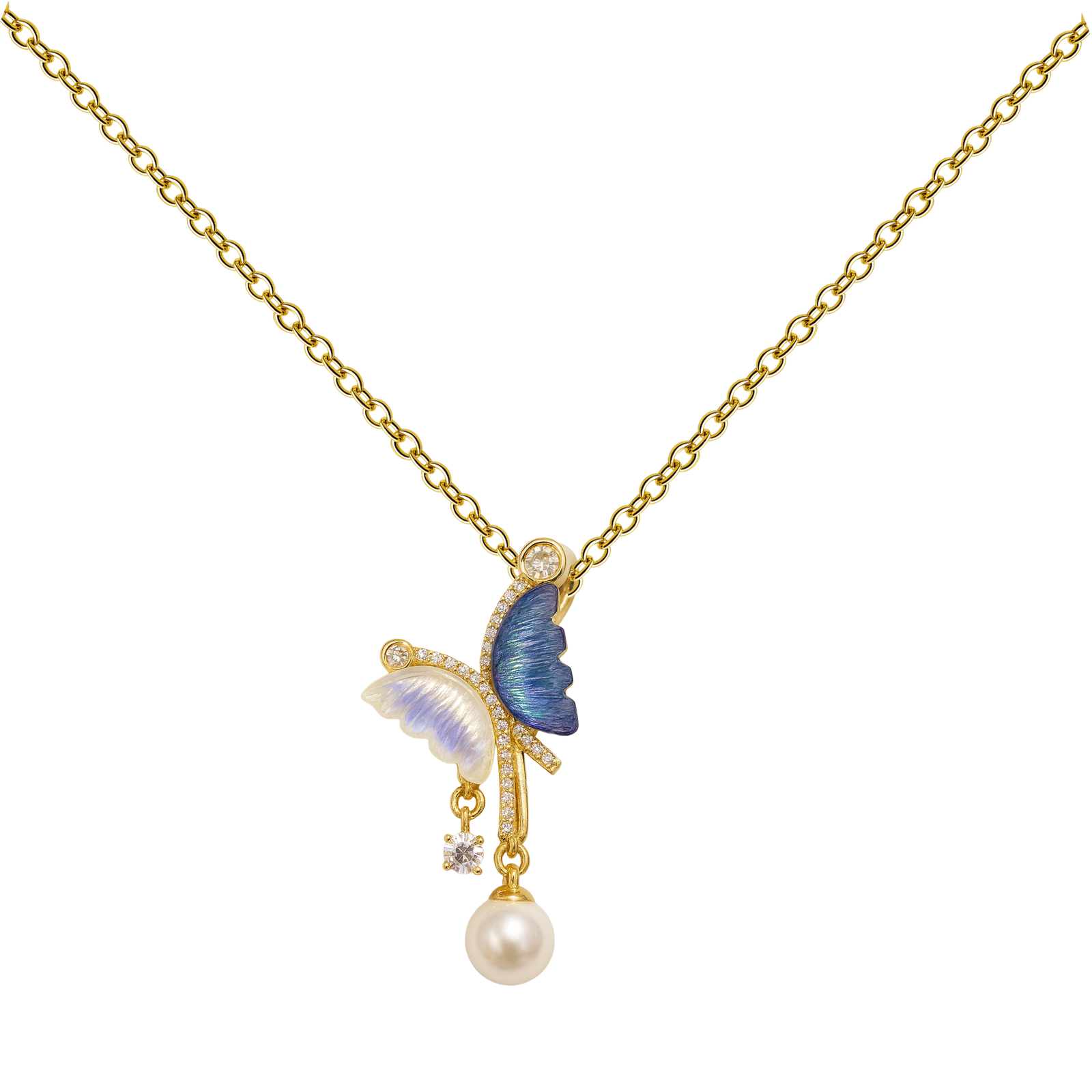 Colgante Mariposa Azul Y Luna