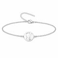 Pulsera Sol y Luna en Acero Inoxidable - Plateado sobre fondo blanco