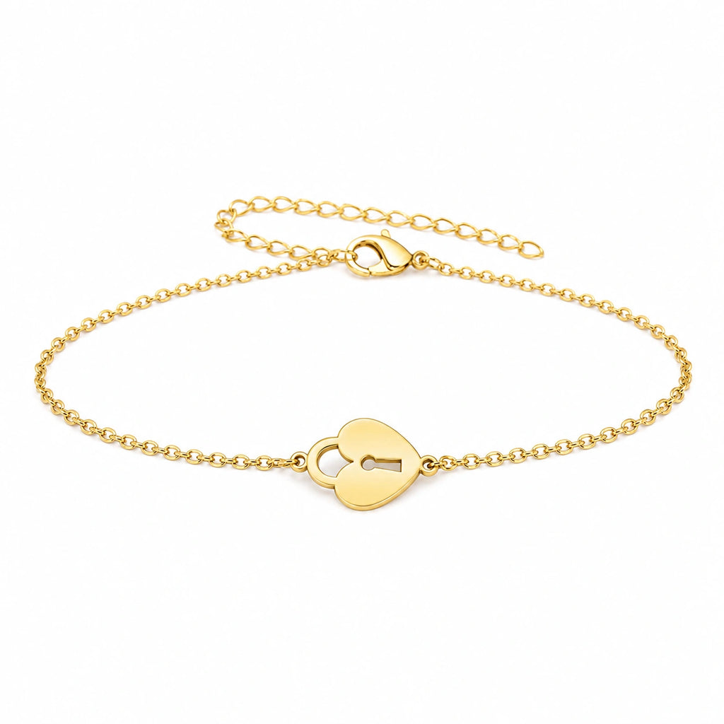 Pulsera Candado en Acero Inoxidable sobre fondo blanco