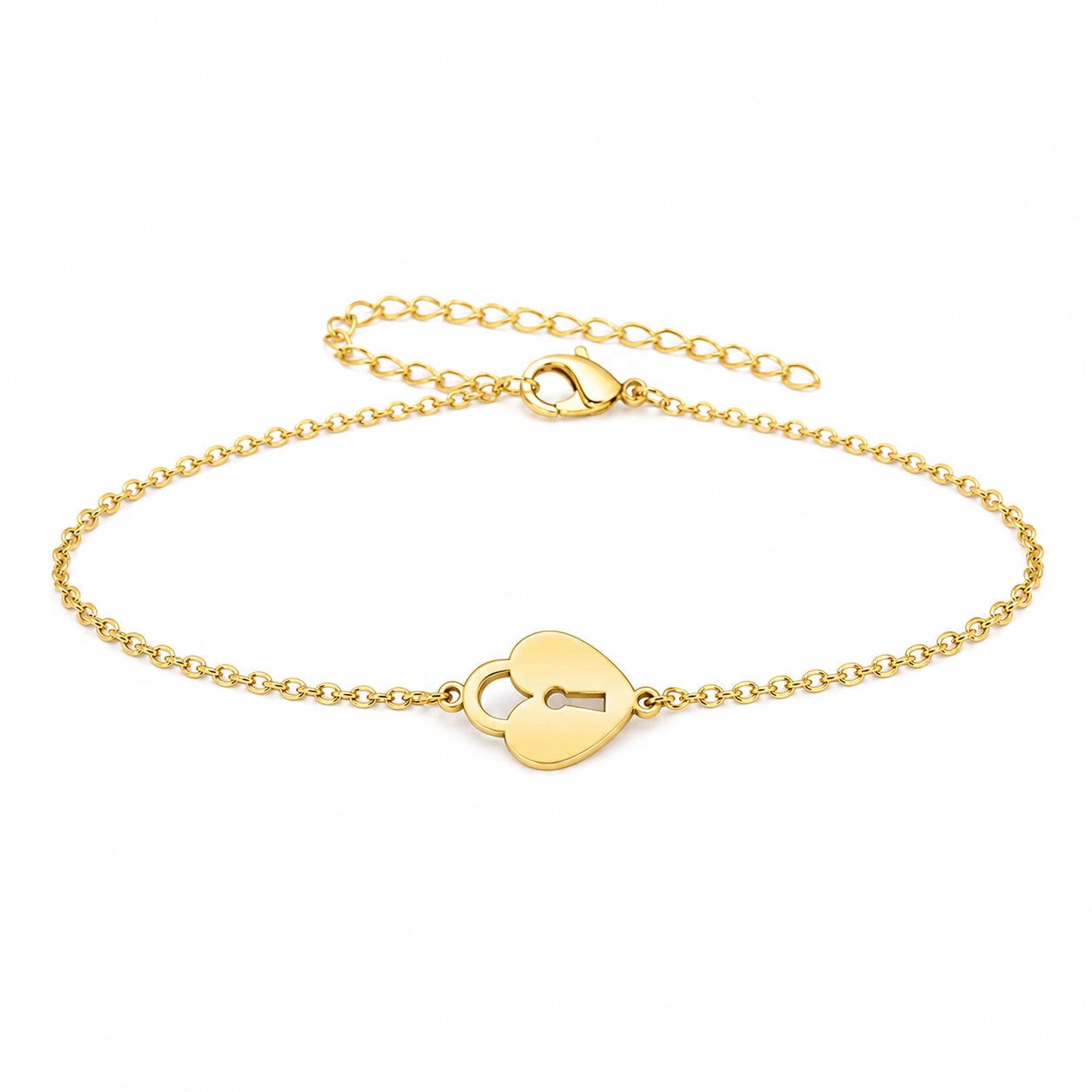Pulsera Candado en Acero Inoxidable sobre fondo blanco