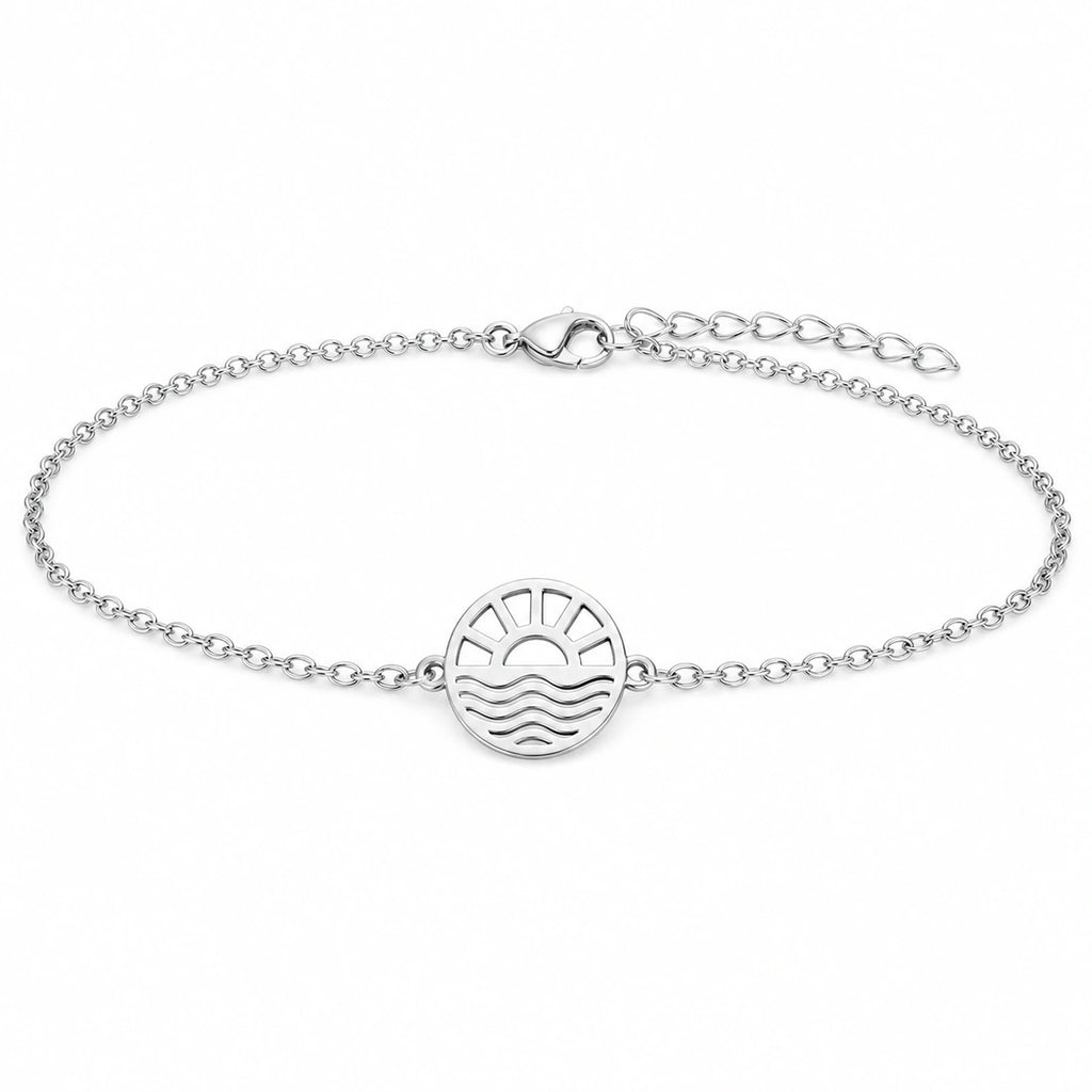 Pulsera Amanecer en Acero Inoxidable - Plateado sobre fondo blanco