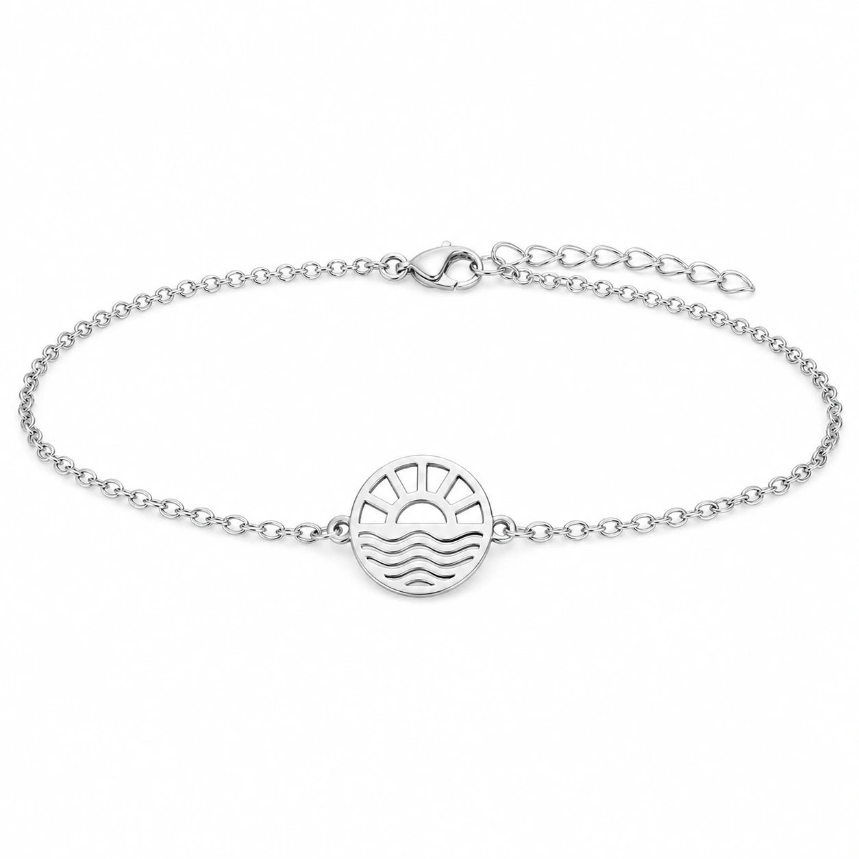 Pulsera Amanecer en Acero Inoxidable - Plateado sobre fondo blanco
