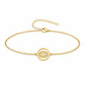 Pulsera Ojo Turco en Medallón de Acero Inoxidable sobre fondo blanco