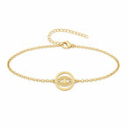 Pulsera Ojo Turco en Medallón de Acero Inoxidable sobre fondo blanco