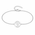 Pulsera Símbolo Om en Acero Inoxidable - Plateado sobre fondo blanco