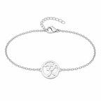 Pulsera Símbolo Om en Acero Inoxidable - Plateado sobre fondo blanco