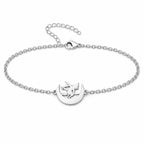Pulsera Bruja en Acero Inoxidable - Plateado sobre fondo blanco