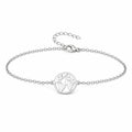 Pulsera Mapa del Mundo en Acero Inoxidable - Plateado sobre fondo blanco