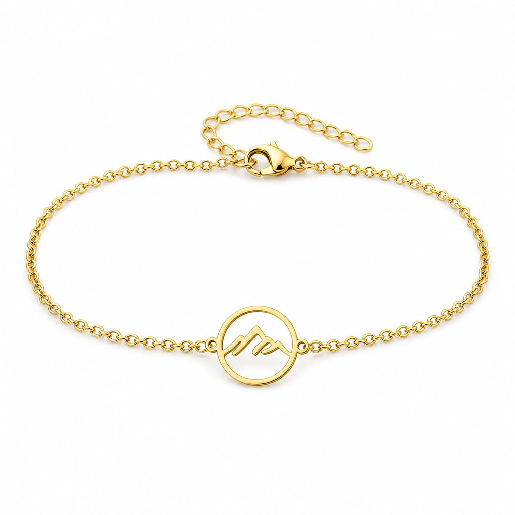 Pulsera Montaña en Acero Inoxidable sobre fondo blanco