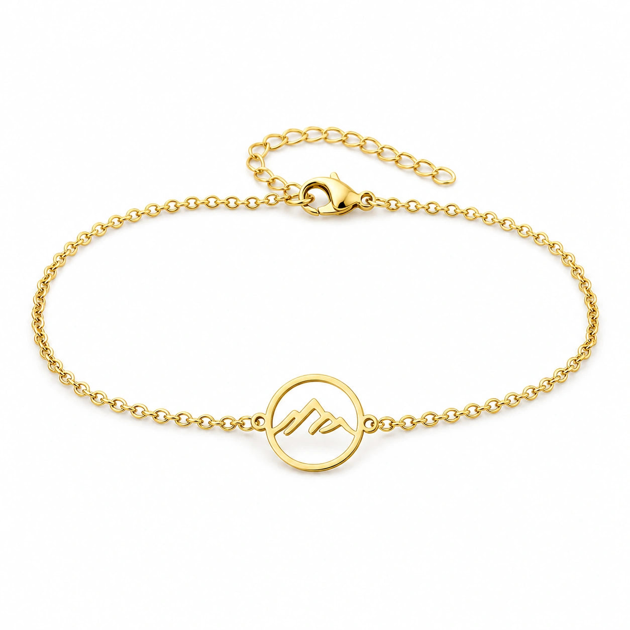 Pulsera Montaña en Acero Inoxidable sobre fondo blanco