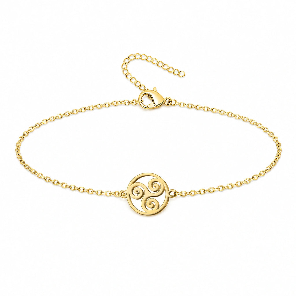 Pulsera Trisquel en Acero Inoxidable sobre fondo blanco
