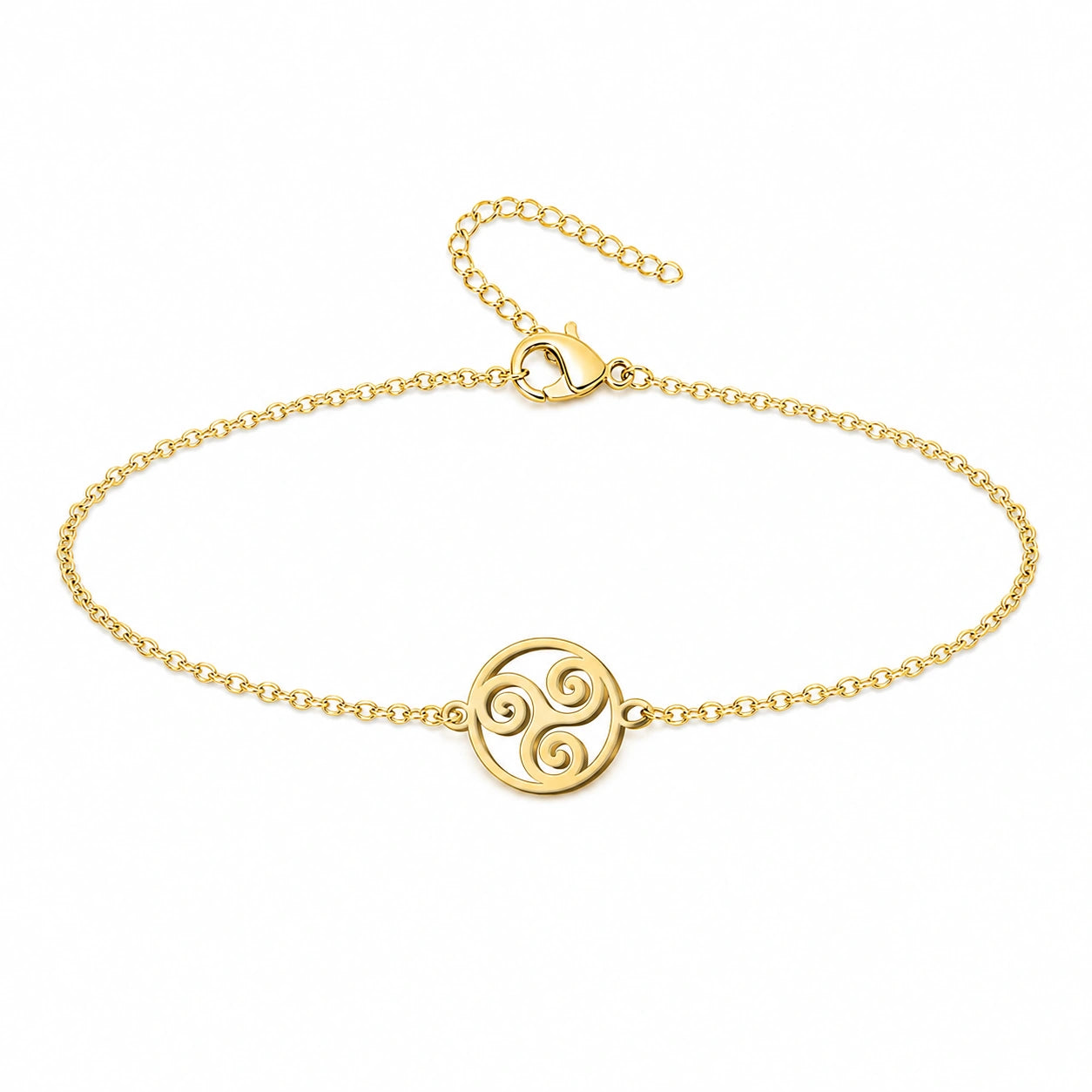 Pulsera Trisquel en Acero Inoxidable sobre fondo blanco
