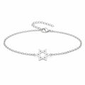 Pulsera Estrella de David en Acero Inoxidable - Plateado sobre fondo blanco