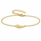 Pulsera Ala de Ángel en Acero Inoxidable sobre fondo blanco