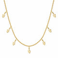 Collar con 7 Colgantes de Serpiente en Acero Inoxidable - Dorado sobre fondo blanco