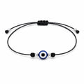 Pulsera Hilo Encerado con Ojo Turco - Negro sobre fondo blanco