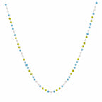 Collar de Cristales Lima, Azul y Blanco en Acero Inoxidable - Plateado sobre fondo blanco