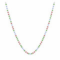 Collar de Cristales Multicolor en Acero Inoxidable - Plateado sobre fondo blanco