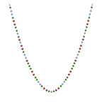 Collar de Cristales Multicolor en Acero Inoxidable - Plateado sobre fondo blanco
