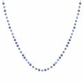 Collar de Cristales Azul Marino, Verde y Blanco en Acero Inoxidable - Plateado sobre fondo blanco