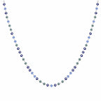 Collar de Cristales Azul Marino, Verde y Blanco en Acero Inoxidable - Plateado sobre fondo blanco