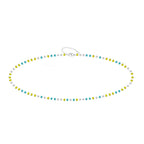 Pulsera de Cristales Lima, Azul y Blanco en Acero Inoxidable - Plateado sobre fondo blanco